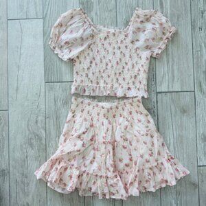 NWOT LoveShackFancy Girls Floral Skirt Sets sz.7-8Y